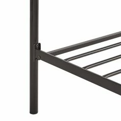 Cheapest ✨ Queen Weston Home Metal Canopy Platform Bed With Upholstered Headboard And Footboard ✨ -Beds Shop detail3HME3672