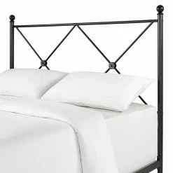 Promo 🔔 Queen Weston Home Double X Headboard Metal Panel Bed 🤩 -Beds Shop detail3HME3674