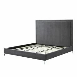 Top 10 😀 Queen Inspired Home Reese Velvet Upholstered Platform Bed 👍 -Beds Shop detail3INSP073