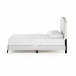 Best Sale 🎉 King Furinno Nadia Nailhead Trim Upholstered Platform Bed 🤩 -Beds Shop detail3LLYT617