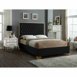 Cheapest 💯 King Meridian Furniture Inc Lana Tufted Low Profile Bed 🎉 -Beds Shop detail3MERI596