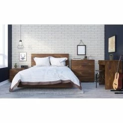 Flash Sale ❤️ Queen Nexera Nocce Platform Bed With Plank Effect Headboard 🛒 -Beds Shop detail3MFI752