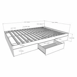 Best Pirce 🌟 Queen Nexera Foliage Extended Storage Platform Bed With Nightstand 😍 -Beds Shop detail3MFI793