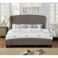 Brand new 🎁 Queen Nathaniel Home Jayce Upholstered Wingback Platform Bed ❤️ -Beds Shop detail3NATH074