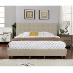 Cheapest 😀 Queen Nathaniel Home Preston Upholstered Platform Bed 🤩 -Beds Shop detail3NATH101