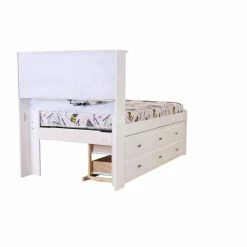 Top 10 🔥 OS Home And Office Furniture Solid Pine Twin Captains Bookcase Bed With 6 Spacious Under Bed Drawers In Casual White 👍 -Beds Shop detail3OLP323
