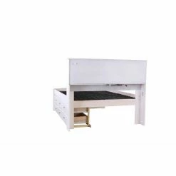 Best deal 🥰 Full/Double OS Home And Office Furniture Solid Pine Full Sized Captains Bookcase Bed With 6 Spacious Under Bed Drawers In Casual White 🛒 -Beds Shop detail3OLP328