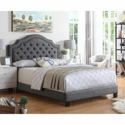 Cheap 🔔 King Rosevera Angelo Diamond Tufted Upholstered Panel Bed 🥰 -Beds Shop detail3ROSE013