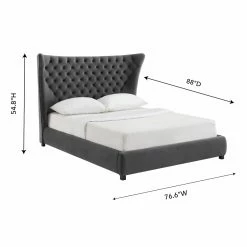 Best reviews of 😍 King TOV Furniture Sassy Upholstered Platform Bed 😀 -Beds Shop detail3TOVF651