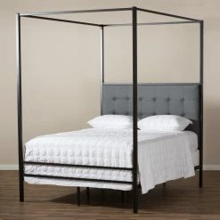 Wholesale ⨠Baxton Studio Eleanor Canopy Queen Bed 𧨠14 Wholesale ⨠Baxton Studio Eleanor Canopy Queen Bed 𧨠-Beds Shop detail3WSI3220