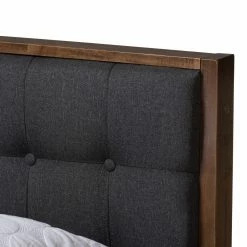 Buy 🤩 King HN Home Strutt Mid-Century Modern Solid Wood Platform Bed 🎁 -Beds Shop detail3WSI3485