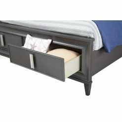 Budget 🥰 King Alpine Furniture Lorraine Storage Footboard Platform Bed ❤️ -Beds Shop detail4ALPE643