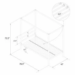 Cheap 🔔 Full/Double DHP Metal Canopy Bed 🎉 -Beds Shop detail4AMW1343