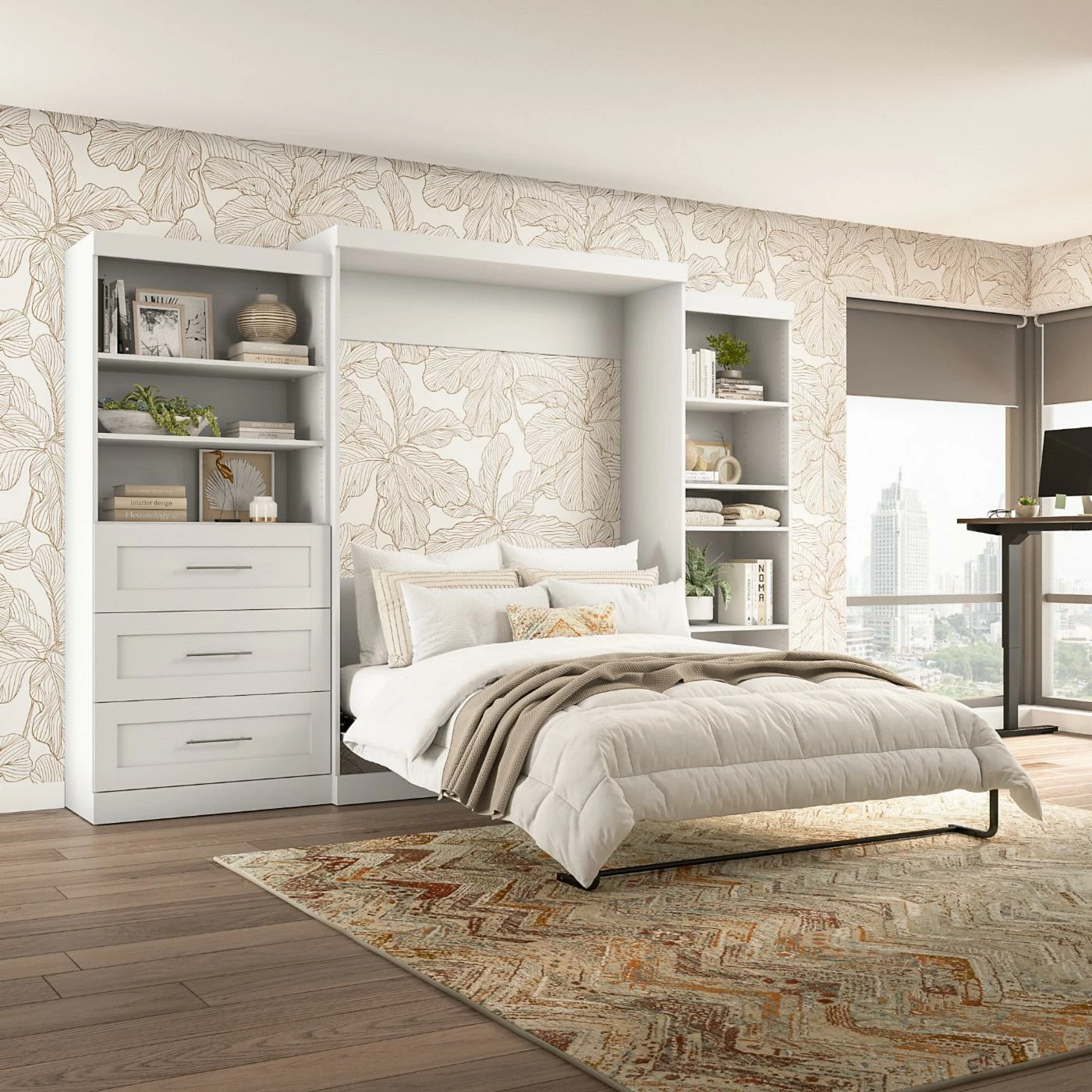 Discount π Queen Bestar Pur Murphy Wall Bed With One 5-Shelf And One 3-Drawer/Shelf Storage Unit π 9 Discount π Queen Bestar Pur Murphy Wall Bed With One 5-Shelf And One 3-Drawer/Shelf Storage Unit π - Image 7