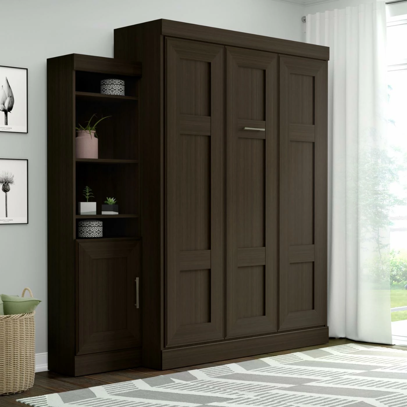 Best Pirce π Queen Bestar Edge Murphy Wall Bed With 1-Door And 3-Shelf Attached Storage Unit β¨ 9 Best Pirce π Queen Bestar Edge Murphy Wall Bed With 1-Door And 3-Shelf Attached Storage Unit β¨ - Image 7