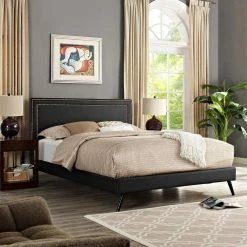 Coupon ⭐ Queen Modway Virginia Platform Bed With Round Splayed Legs 💯 -Beds Shop detail4EEI1923