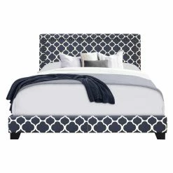 Best Sale 💯 King Right2Home Marine Quatrefoil Upholstered Platform Bed With Nailhead Trim 😉 -Beds Shop detail4HOMM1964