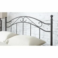 Deals 👍 HomeFare Scrolled Metal Panel Bed - King 🎉 -Beds Shop detail4HOMM2257