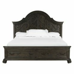 Discount 😀 California King Magnussen Bellamy Traditional Peppercorn Shaped Panel Bed 🔥 -Beds Shop detail4MHF3320