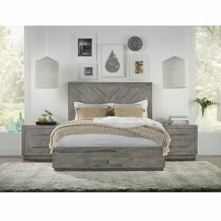 Promo 👍 King Modus Herringbone Solid Wood Storage Platform Bed 🔥 -Beds Shop detail4MOD1159