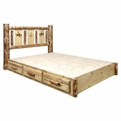 Discount 💯 Full/Double Montana Woodworks Glacier Country Collection Platform Storage Bed With Laser Engraved Design 💯 -Beds Shop detail4MONT375