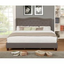 Best Sale ✨ Queen Nathaniel Home Angelina Upholstered Platform Bed 🤩 -Beds Shop detail4NATH075