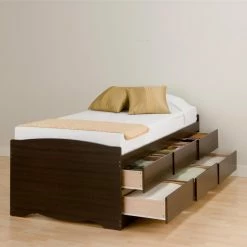Coupon 🧨 Prepac Manufacturing Queen Prepac Tall Storage Platform Bed 🎉 -Beds Shop detail4PRM096