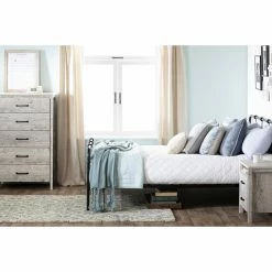 Budget 👏 Queen South Shore Gravity Spindle Metal Platform Bed 👍 -Beds Shop detail4SSI1914