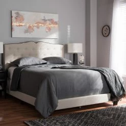 Wholesale 😉 King Baxton Studio Vivienne Upholstered Low Profile Bed 🌟 -Beds Shop detail4WSI3842