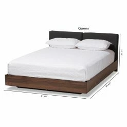 Best deal 🤩 Queen HN Home Saarinen Mid-Century Modern Upholstered Storage Platform Bed 😉 -Beds Shop detail4WSI4015
