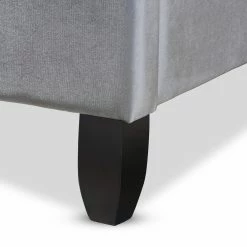 Outlet ✔️ King Baxton Studio Viola Velvet Upholstered And Tufted Platform Bed With Wingback Headboard 🧨 -Beds Shop detail4WSI4593