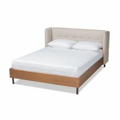 Discount 🧨 King Baxton Studio Catarina Mid-Century Modern Platform Bed 🔥 -Beds Shop detail4WSI4682