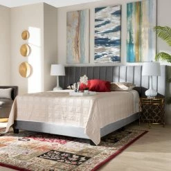 Best deal 👏 King Baxton Studio Fiorenza Panel Bed 😍 -Beds Shop detail4WSI5073