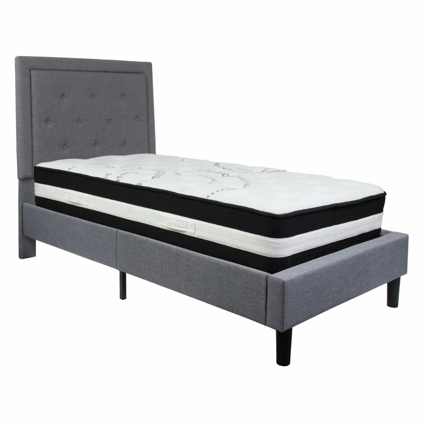 Best Pirce ⌛ King Flash Furniture Roxbury Tufted Upholstered Platform Bed With Pocket Spring Mattress ✔️ 10 Best Pirce ⌛ King Flash Furniture Roxbury Tufted Upholstered Platform Bed With Pocket Spring Mattress ✔️ - Image 8