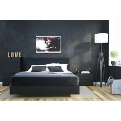 Hot Sale 🛒 Queen Nexera Noir/Opaci-T Wood Platform Bed 🔔 -Beds Shop detail5MFI697