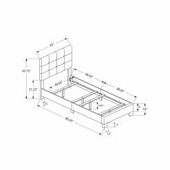 Cheapest ❤️ Queen Monarch Specialties Tufted Linen Bed 😉 -Beds Shop detail5MON1479