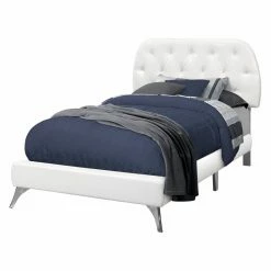 Flash Sale 🧨 Queen Monarch Specialties Retro Tufted Faux Leather Panel Bed 🛒 -Beds Shop detail5MON1576