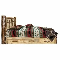 Discount 💯 Full/Double Montana Woodworks Glacier Country Collection Platform Storage Bed With Laser Engraved Design 💯 -Beds Shop detail5MONT375