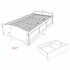 Wholesale 🛒 Prepac Manufacturing King Prepac Manhattan Bookcase Storage Platform Bed ✨ -Beds Shop detail5PRM100