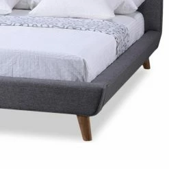 Wholesale ✔️ King HN Home Shu Mid-Century Modern Fabric Upholstered Platform Bed 😉 -Beds Shop detail5WSI2760
