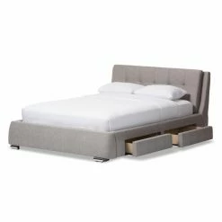 Cheapest 😉 Queen Baxton Studio Camile Upholstered Storage Platform Bed ⌛ -Beds Shop detail5WSI2871