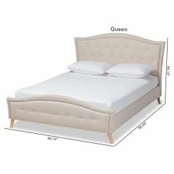 Best deal 🎁 King Baxton Studio Felisa Tufted And Upholstered Platform Bed 🧨 -Beds Shop detail5WSI4591