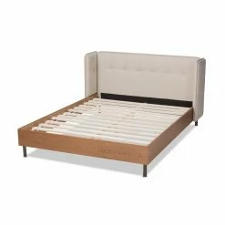 Discount 🧨 King Baxton Studio Catarina Mid-Century Modern Platform Bed 🔥 -Beds Shop detail5WSI4682