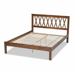 Buy 😍 Queen Baxton Studio Malene Mid-Century Modern Platform Bed 😉 -Beds Shop detail5WSI4683