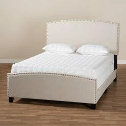 Best Pirce 🛒 King Baxton Studio Morgan Panel Bed 👍 -Beds Shop detail5WSI5024