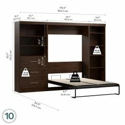 Discount π Queen Bestar Pur Murphy Wall Bed With One 5-Shelf And One 3-Drawer/Shelf Storage Unit π 20 Discount π Queen Bestar Pur Murphy Wall Bed With One 5-Shelf And One 3-Drawer/Shelf Storage Unit π -Beds Shop detail6BES563