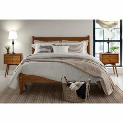 Promo 😍 King Camaflexi Mid-Century Platform Bed With Panel Headboard 😀 -Beds Shop detail6ECOF142