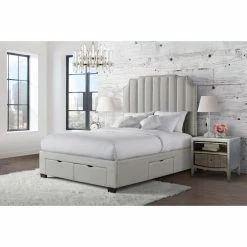 Promo 💯 Queen Picket House Furnishings Duncan Upholstered Storage Platform Bed 🔥 -Beds Shop detail6ELET1173