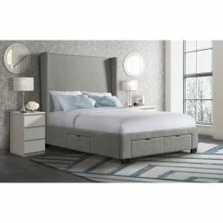 Buy 🎉 Queen Picket House Furnishings Fiona Upholstered Storage Platform Bed 🧨 -Beds Shop detail6ELET1175