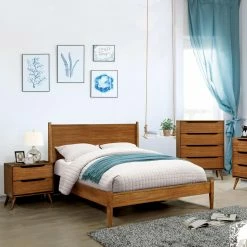 Hot Sale ❤️ California King Furniture Of America Adina I Mid Century Modern Platform Bed 😍 -Beds Shop detail6ENLB4464